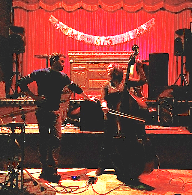 duo b. (Jason Levis and Lisa Mezzacappa) perform at the Makeout Room, San Francisco