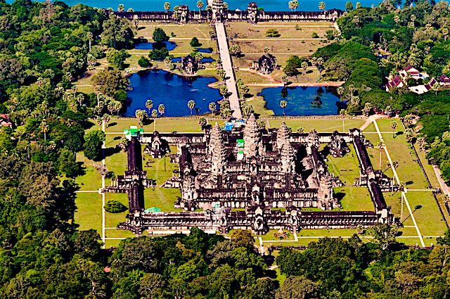 Angkor Wat (អង្គរវត្ត) in Kampuchea (Cambodia), is also designed according to principles of Vāstu (वास्तु)